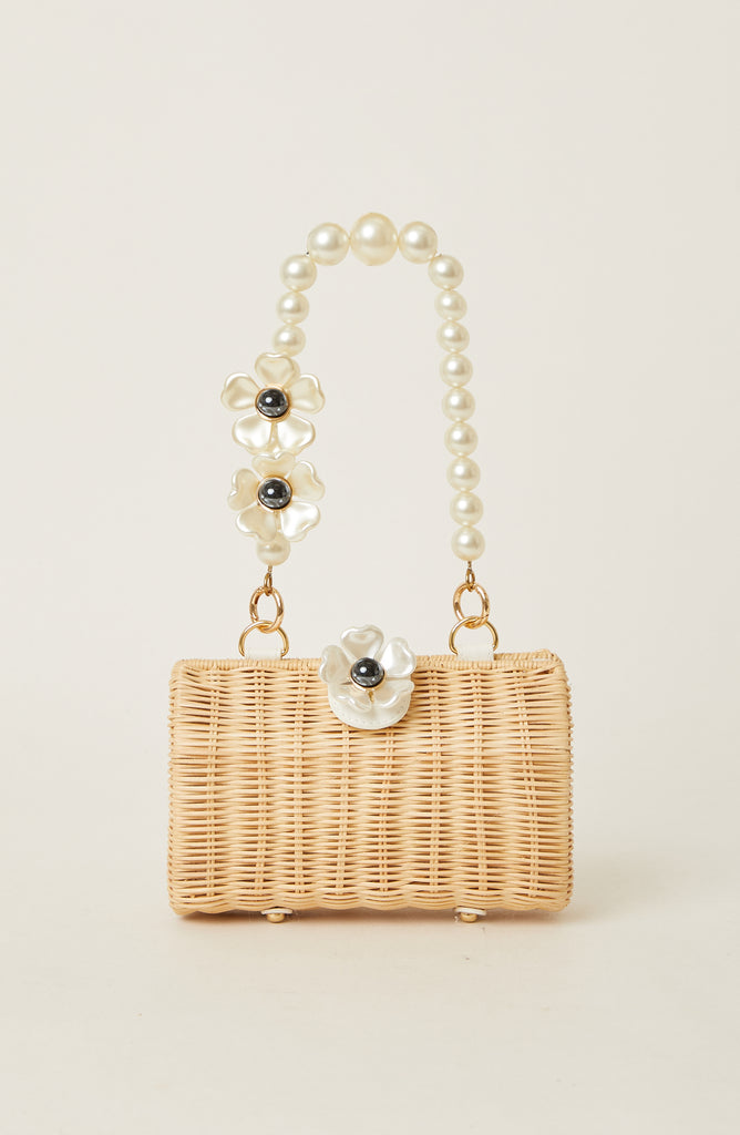 PAGE FLORAL CLUTCH NATURAL PEARL