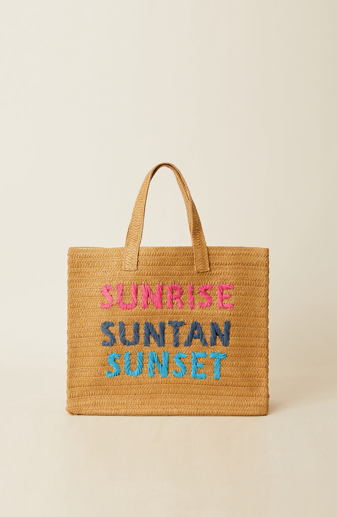 SUNRISE/SUNSET TOTE SAND FUCHSIA RAINBOW