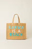 KARMA IS A BEACH TOTE SAND TURQUOISE RAINBOW