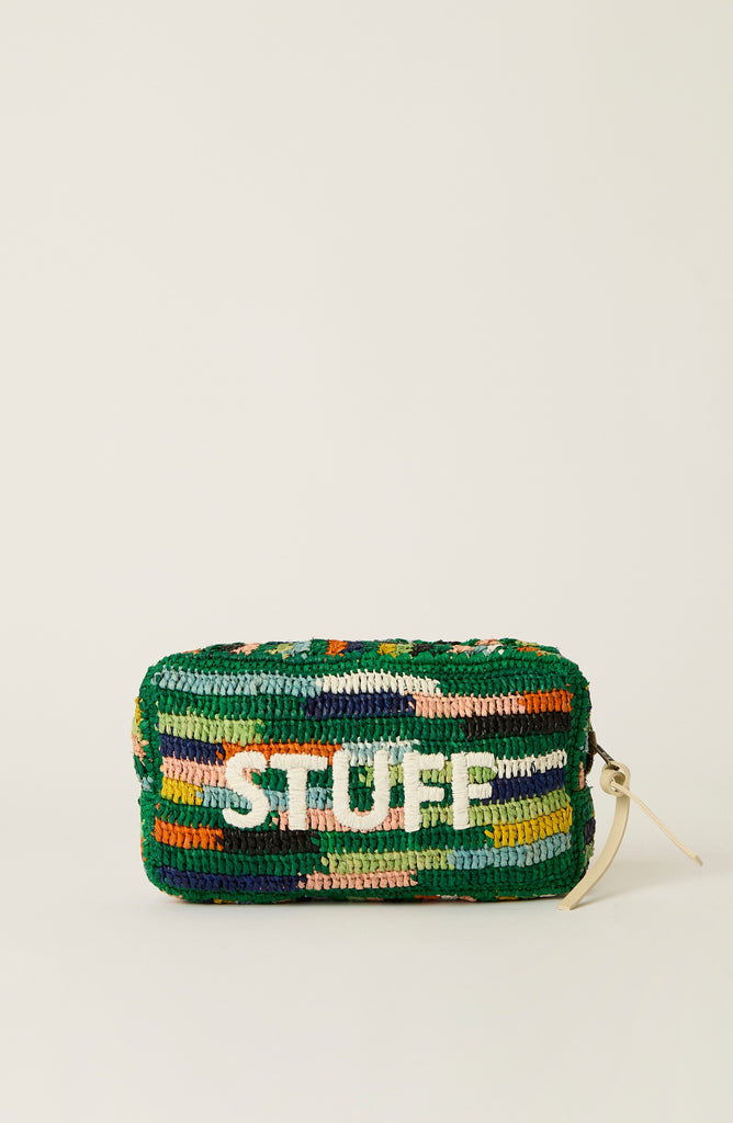 STUFF MULTI SMALL COSMETIC (Final sale) WHITE GREEN RAINBOW