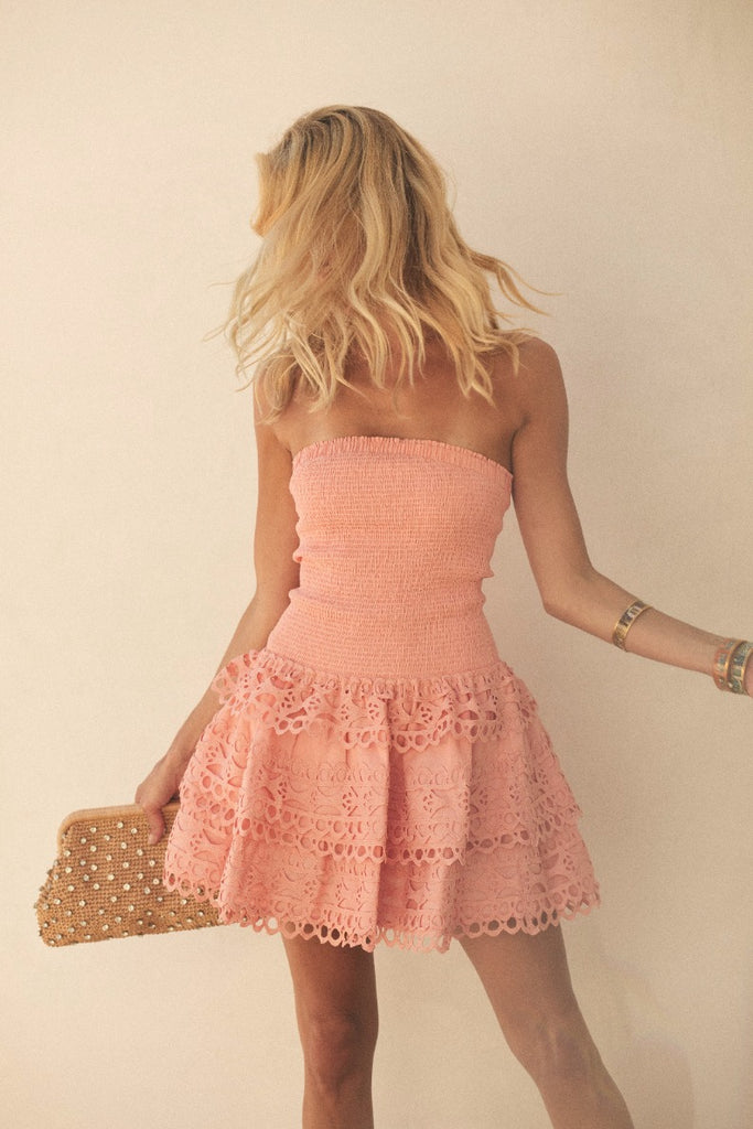 JESSA TRIM DRESS BURNT CORAL