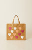 BE MINE TOTE SAND FUCHSIA CORAL RAINBOW