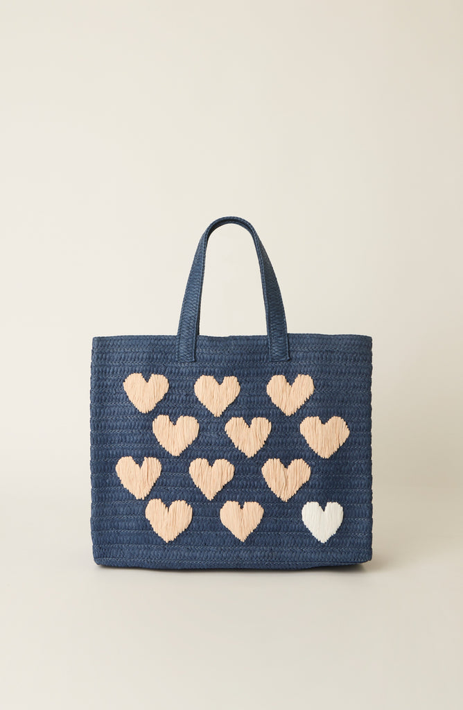BE MINE TOTE NAVY MULTI