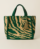 SAHARA BOX TOTE NATURAL GREEN O S