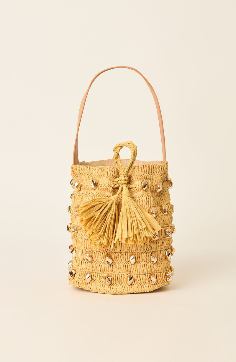 STUDDED GALIA BUCKET BAG