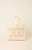 KARMA IS A BEACH TOTE MINT LIGHT PINK