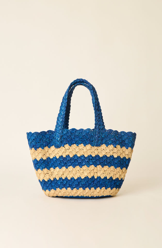 IVY STRIPE TOTE COBALT O S