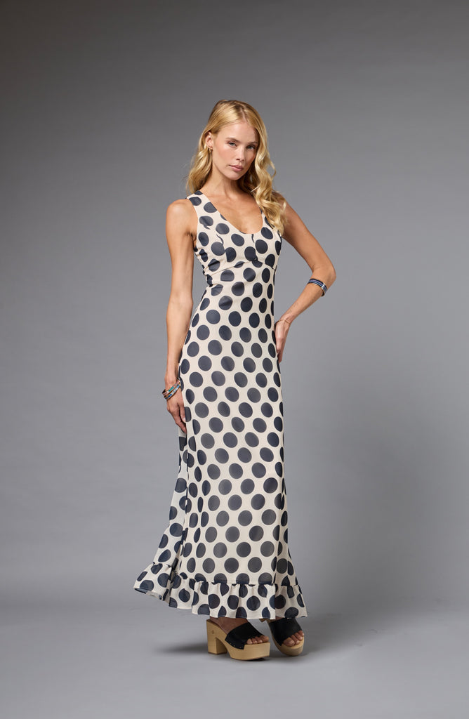 MORGAN DRESS CREAM & NAVY