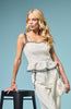 NOVINA PEPLUM TANK NATURAL BLACK