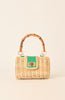 MASON BAMBOO CLUTCH KELLY GREEN