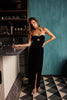 HAVEN STRAPLESS VELVET DRESS